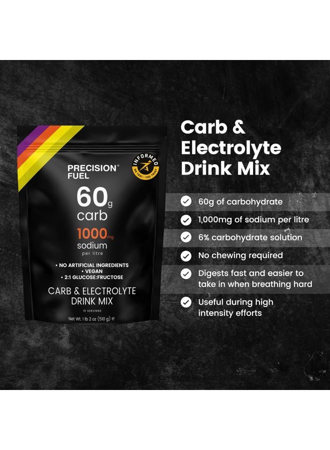 Precision Hydration Precision Fuel PF60 Carb & Electrolyte Drink Mix Powder for Hydration & Energy - Endurance Sports Nutrition, Vegan, Hypotonic - 60g Carb, 1000mg Sodium per Litre - Mild Citrus Flavor, 1-Pack - Image 2